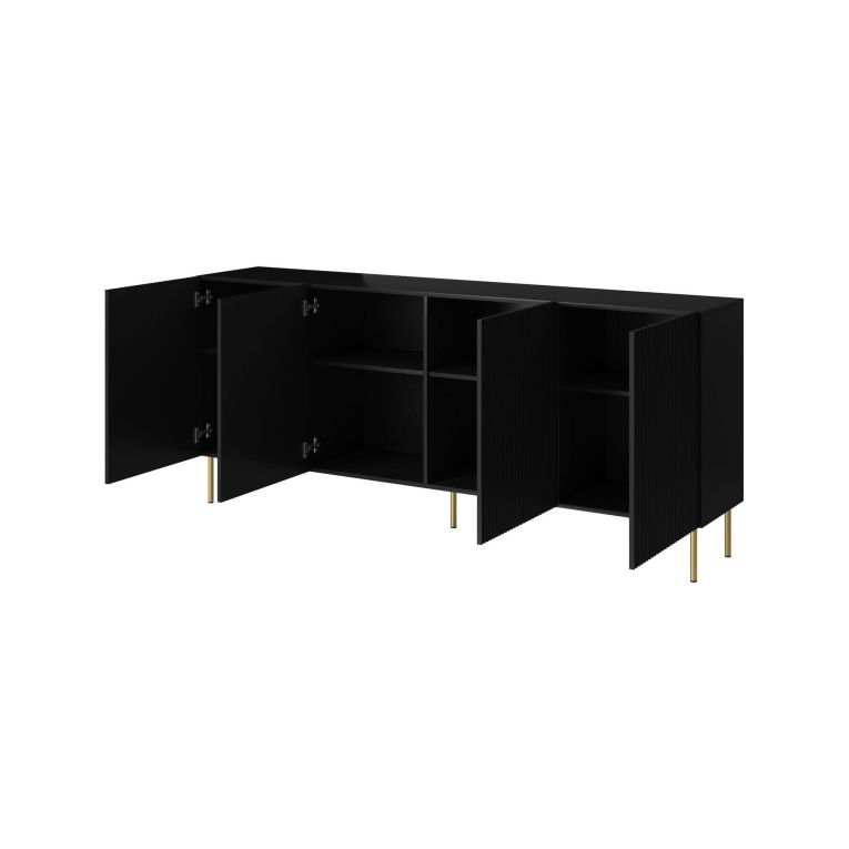 Credenza Londa, 200x42 h82 cm, Nero