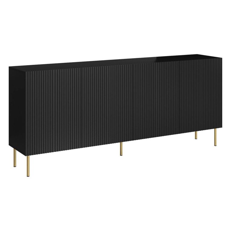 Credenza Londa, 200x42 h82 cm, Nero