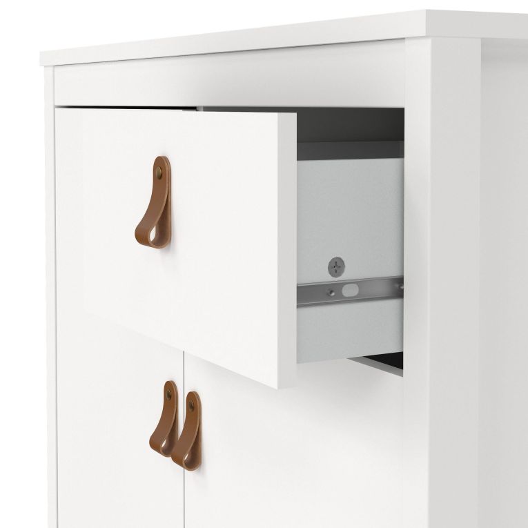 Credenza Lucienne, Buffet da soggiorno, Madia da salotto, Dispensa da cucina, 38x82 h80 cm, Bianco