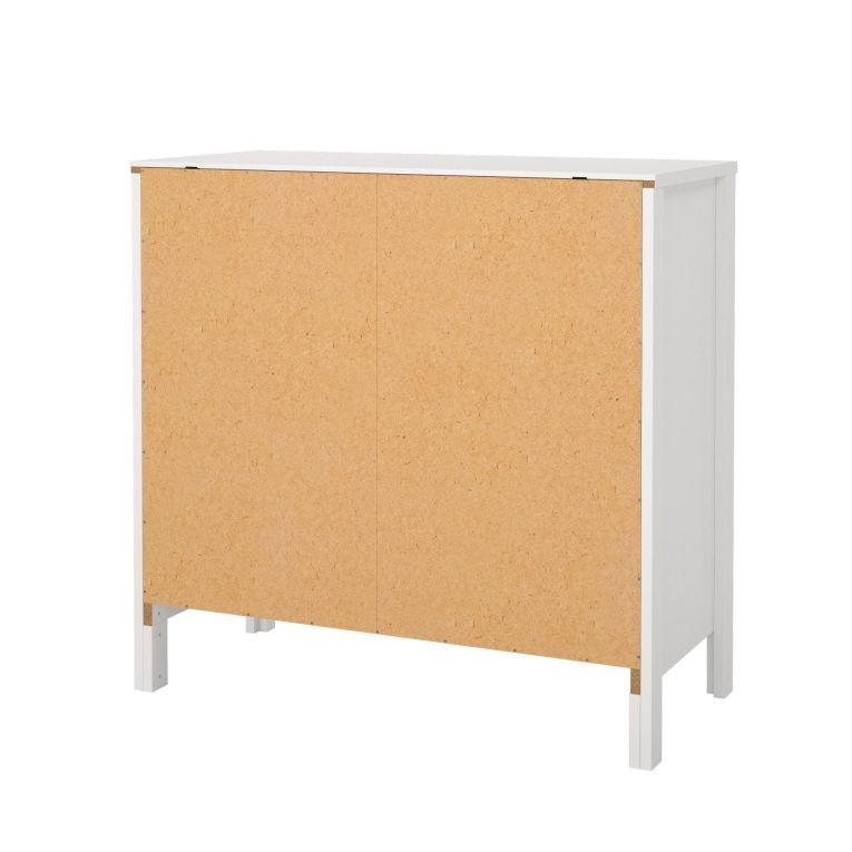 Credenza Lucienne, Buffet da soggiorno, Madia da salotto, Dispensa da cucina, 38x82 h80 cm, Bianco