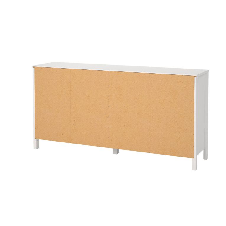 Credenza Marielle, Buffet da soggiorno, Madia da salotto, Dispensa da cucina, 38x160 h80 cm, Bianco
