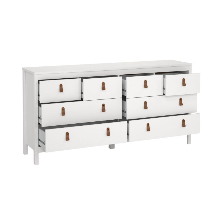 Credenza Marielle, Buffet da soggiorno, Madia da salotto, Dispensa da cucina, 38x160 h80 cm, Bianco