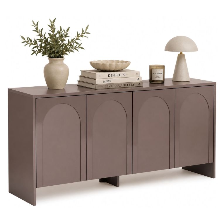 Credenza Marrone Bronzo 2 Ripiani 4 Ante 180x45x80h cm, 6 Vani - Nomesi