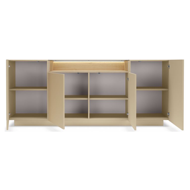 Credenza Marrone Chiaro Marrone 4 Ripiani Apertura Battente 103x40x83h cm, 4 Ante - Halefa