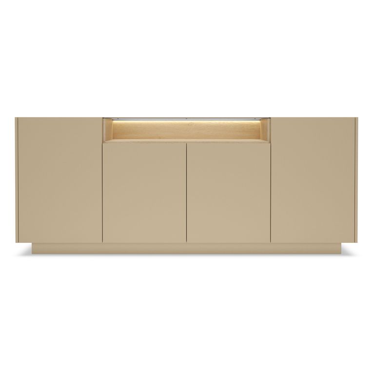 Credenza Marrone Chiaro Marrone 4 Ripiani Apertura Battente 103x40x83h cm, 4 Ante - Halefa