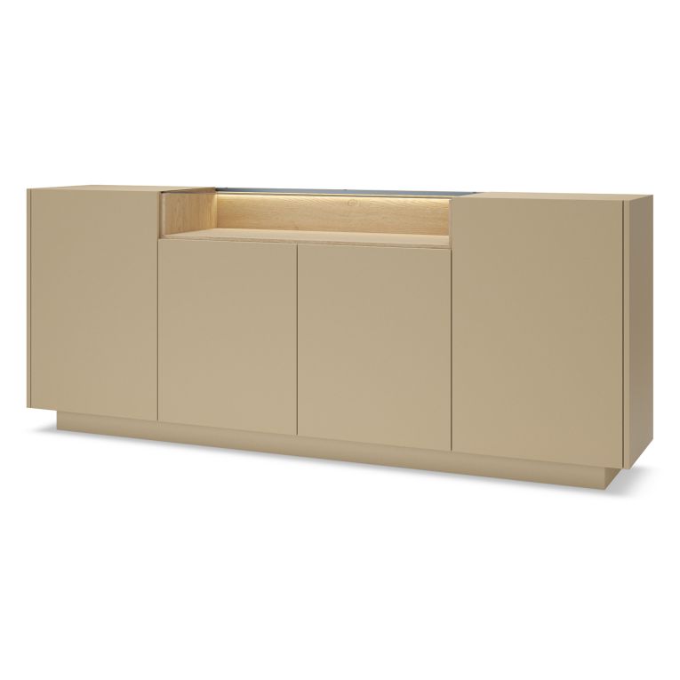 Credenza Marrone Chiaro Marrone 4 Ripiani Apertura Battente 103x40x83h cm, 4 Ante - Halefa