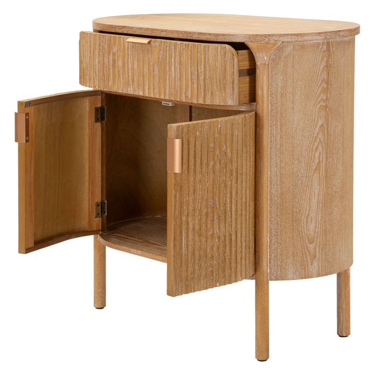 Credenza Marrone Ciliegio un Cassetto un Ripiano 81x46x82h cm, Apertura Battente, Scorrevole - Falomo