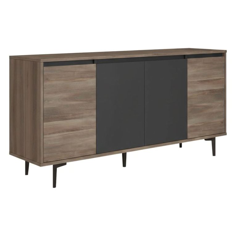 Credenza marrone e antracite 160x40x71h cm 4 ante - Arpalice