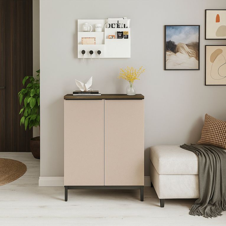 Credenza marrone e antracite 60x35x85h cm 2 ante - Phailin