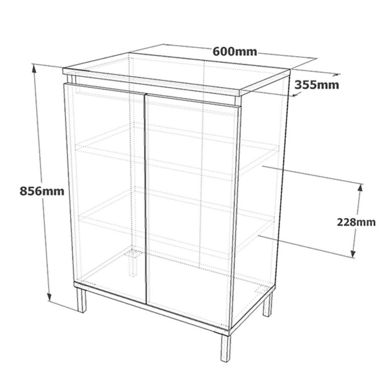 Credenza marrone e antracite 60x35x85h cm 2 ante - Phailin