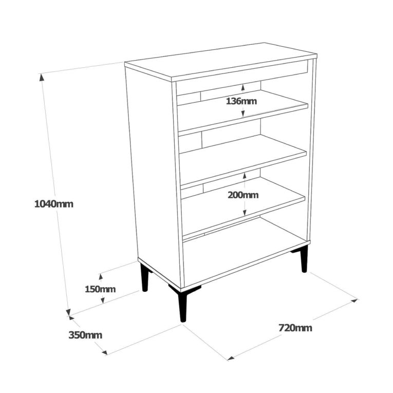 Credenza marrone e antracite 72x35x104h cm 4 ante - evariste