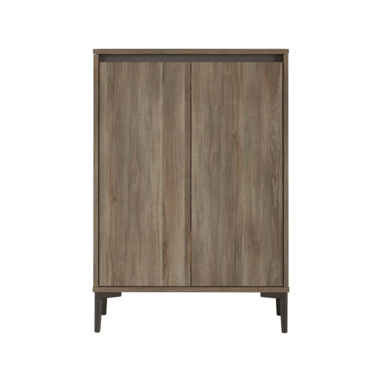 Credenza marrone e antracite 72x35x104h cm 4 ante - evariste