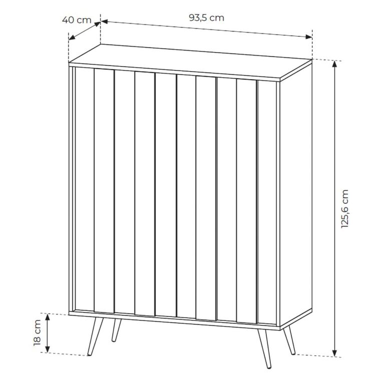 Credenza Marrone Noce 2 Ripiani Apertura Battente 94x40x126h cm, 2 Ante - Hafano