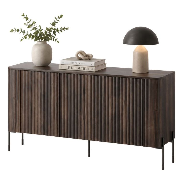 Credenza Marrone Noce 3 Ripiani Apertura Battente 150x40x80h cm, 3 Ante - Susegana