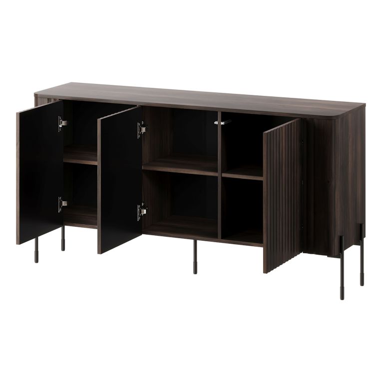 Credenza Marrone Noce 3 Ripiani Apertura Battente 150x40x80h cm, 3 Ante - Susegana