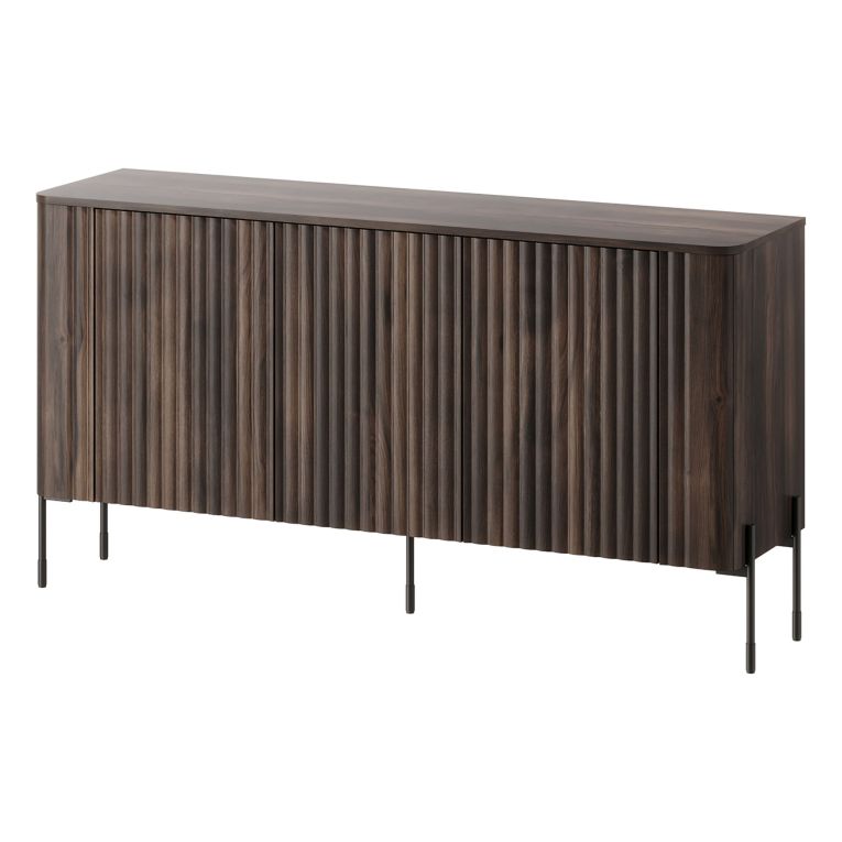 Credenza Marrone Noce 3 Ripiani Apertura Battente 150x40x80h cm, 3 Ante - Susegana