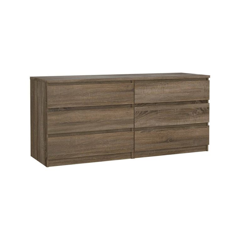 Credenza Marrone Noce 6 Cassetti Apertura Scorrevole 154x50x68h cm, Chiusura Scorrevole - Joyce