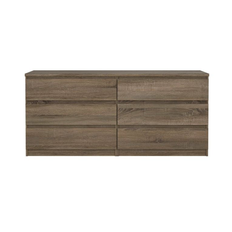 Credenza Marrone Noce 6 Cassetti Apertura Scorrevole 154x50x68h cm, Chiusura Scorrevole - Joyce