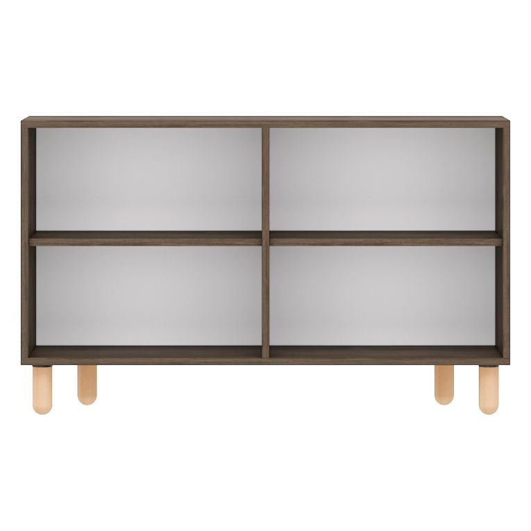 Credenza Marrone Noce Marrone Rovere 2 Ripiani 4 Ante 120x30x74h cm, 4 Vani - Venerina