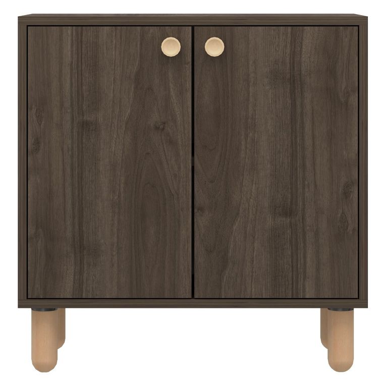 Credenza Marrone Noce Marrone Rovere un Ripiano 2 Ante 72x36x73h cm, 2 Vani - Pontida