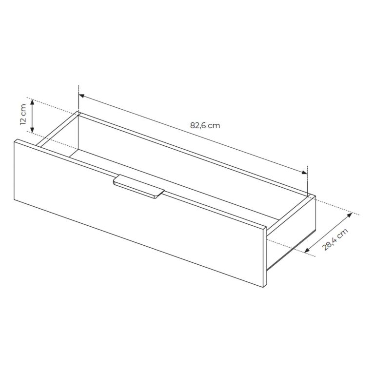 Credenza Marrone Noce Trasparente 3 Cassetti un Ripiano 181x39x83h cm, Apertura Battente, Scorrevole - Hara