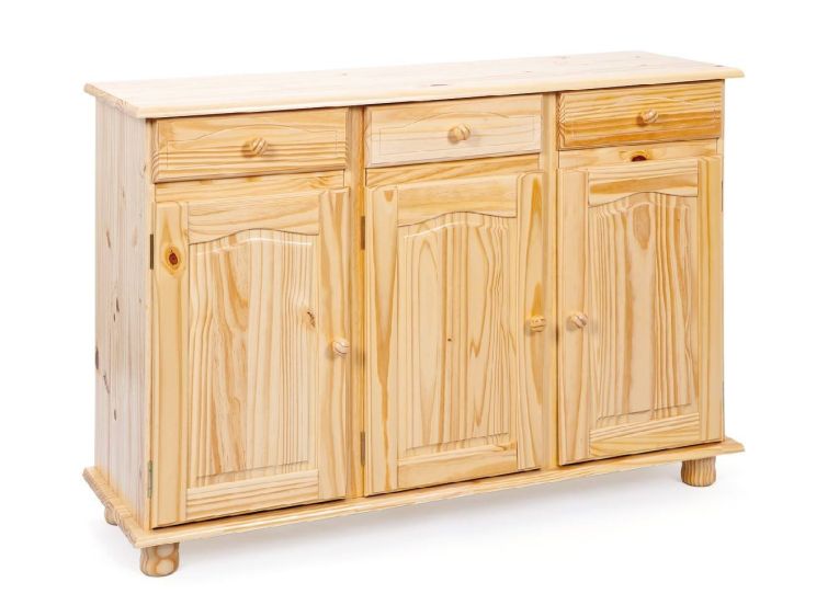 Credenza Marrone Quercia 3 Cassetti un Ripiano 130x43x87h cm, 6 Vani - Gragnano