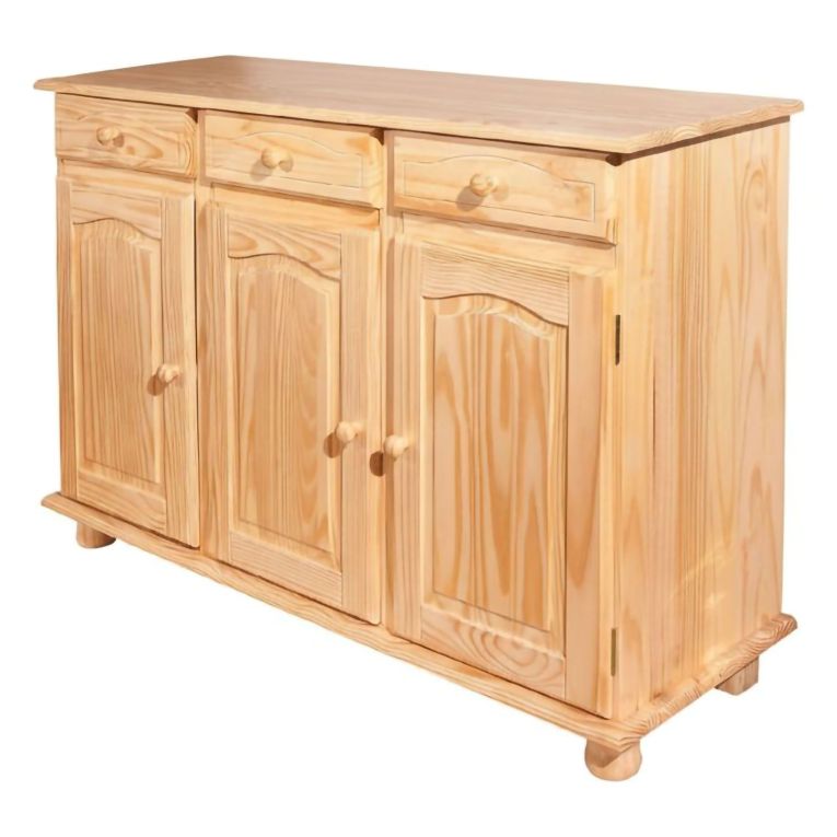 Credenza Marrone Quercia 3 Cassetti un Ripiano 130x43x87h cm, 6 Vani - Gragnano