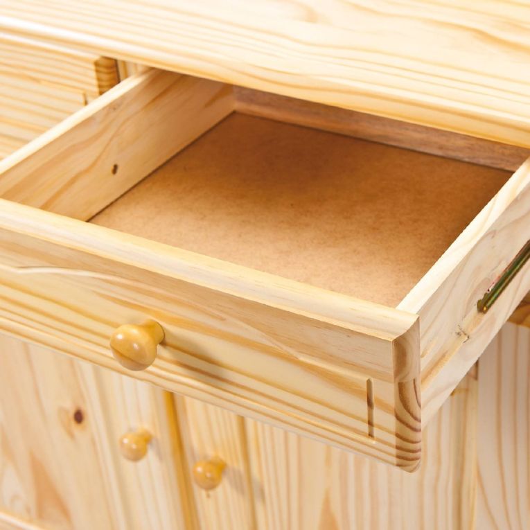 Credenza Marrone Quercia un Cassetto 2 Ripiani 88x32x198h cm, Apertura Battente, Scorrevole - Quadri