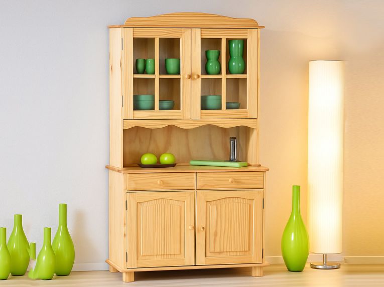 Credenza Marrone Quercia un Cassetto 2 Ripiani 88x32x198h cm, Apertura Battente, Scorrevole - Quadri