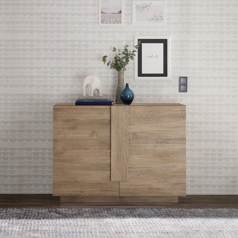 Credenza Marrone Rovere 2 Ripiani 4 Vani 120x44x90h cm, 2 Ante - Introd