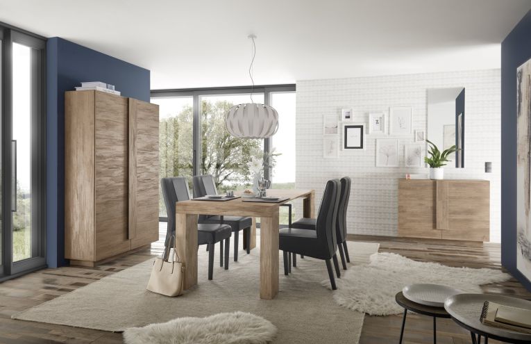 Credenza Marrone Rovere 2 Ripiani 4 Vani 120x44x90h cm, 2 Ante - Introd