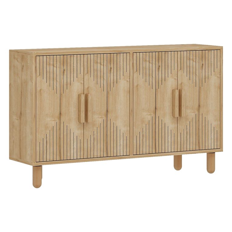 Credenza Marrone Rovere 2 Ripiani Apertura Battente 120x30x74h cm, 4 Ante - Colzano