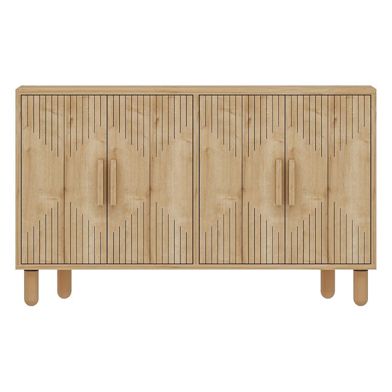 Credenza Marrone Rovere 2 Ripiani Apertura Battente 120x30x74h cm, 4 Ante - Colzano
