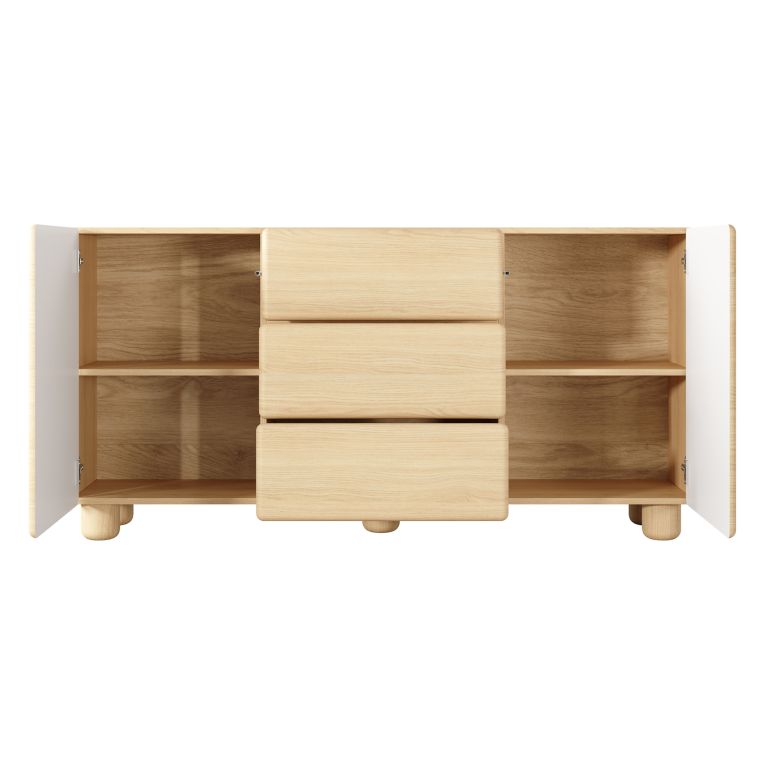 Credenza Marrone Rovere 3 Cassetti 2 Ripiani 160x38x80h cm, Apertura Battente, Scorrevole - Hamonene
