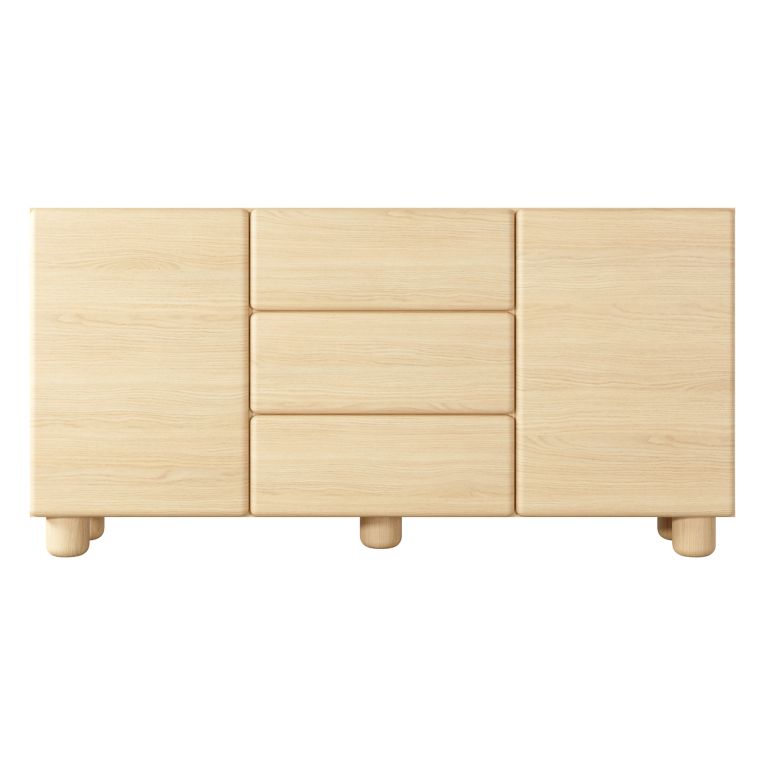Credenza Marrone Rovere 3 Cassetti 2 Ripiani 160x38x80h cm, Apertura Battente, Scorrevole - Hamonene