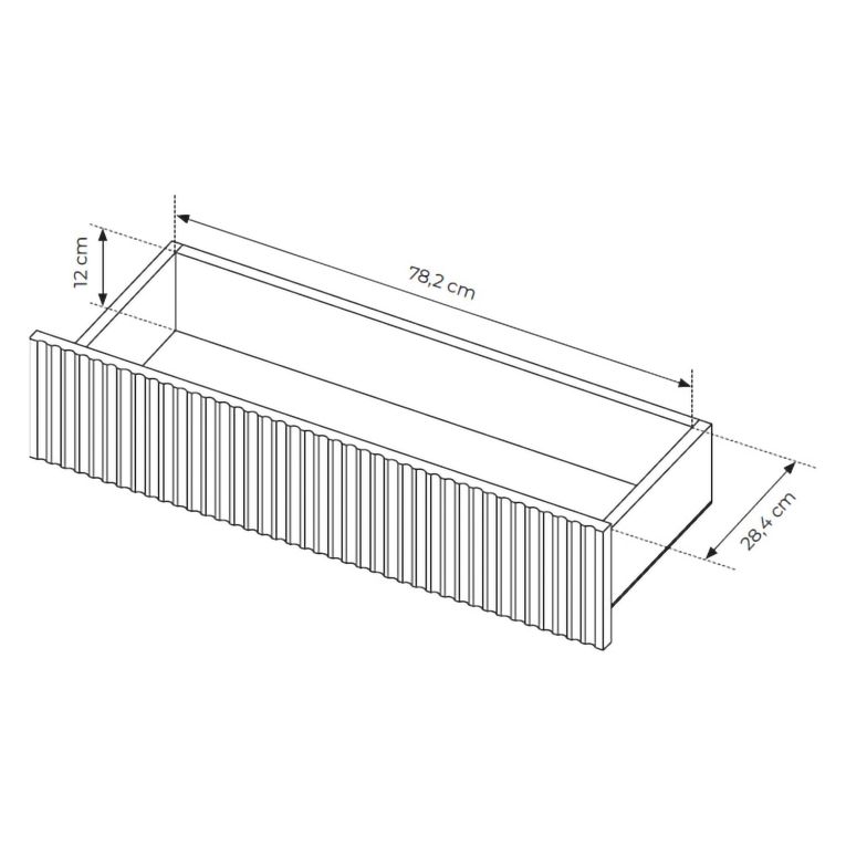 Credenza Marrone Rovere 3 Cassetti 2 Ripiani 187x40x80h cm, Apertura Battente, Scorrevole - Haza