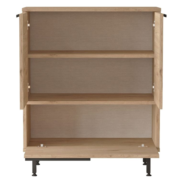Credenza Marrone Rovere 3 Ripiani 3 Ante 75x36x90h cm, 3 Vani - Rive