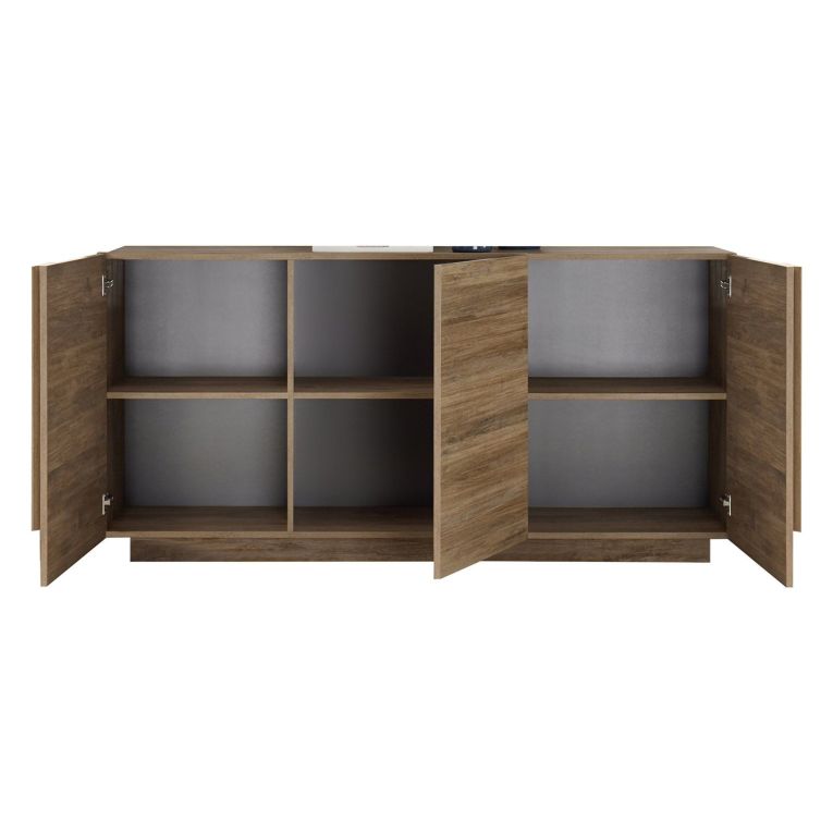 Credenza Marrone Rovere 3 Ripiani Apertura Battente 182x44x90h cm, 3 Ante - Malosco