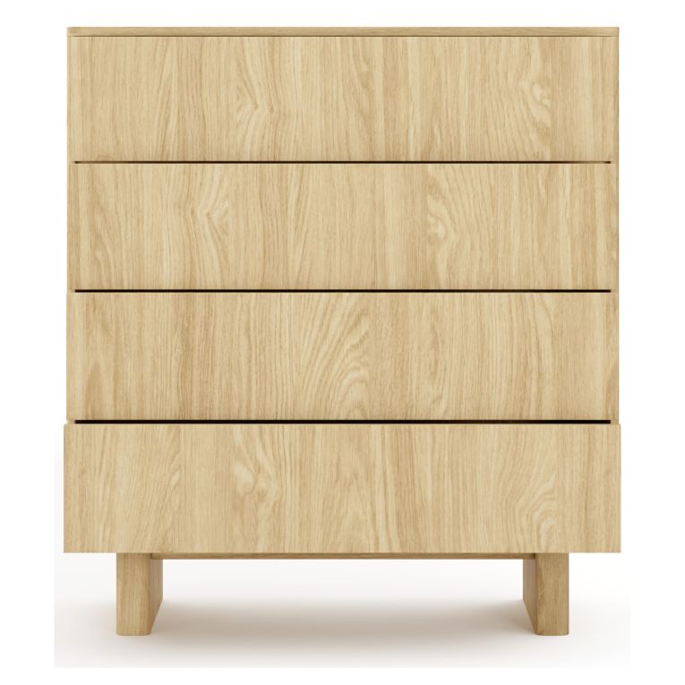 Credenza Marrone Rovere 4 Cassetti un Ripiano 94x38x104h cm, Apertura Scorrevole - Hasavato