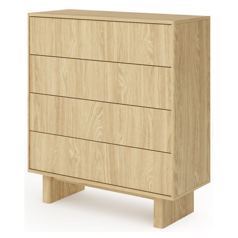 Credenza Marrone Rovere 4 Cassetti un Ripiano 94x38x104h cm, Apertura Scorrevole - Hasavato