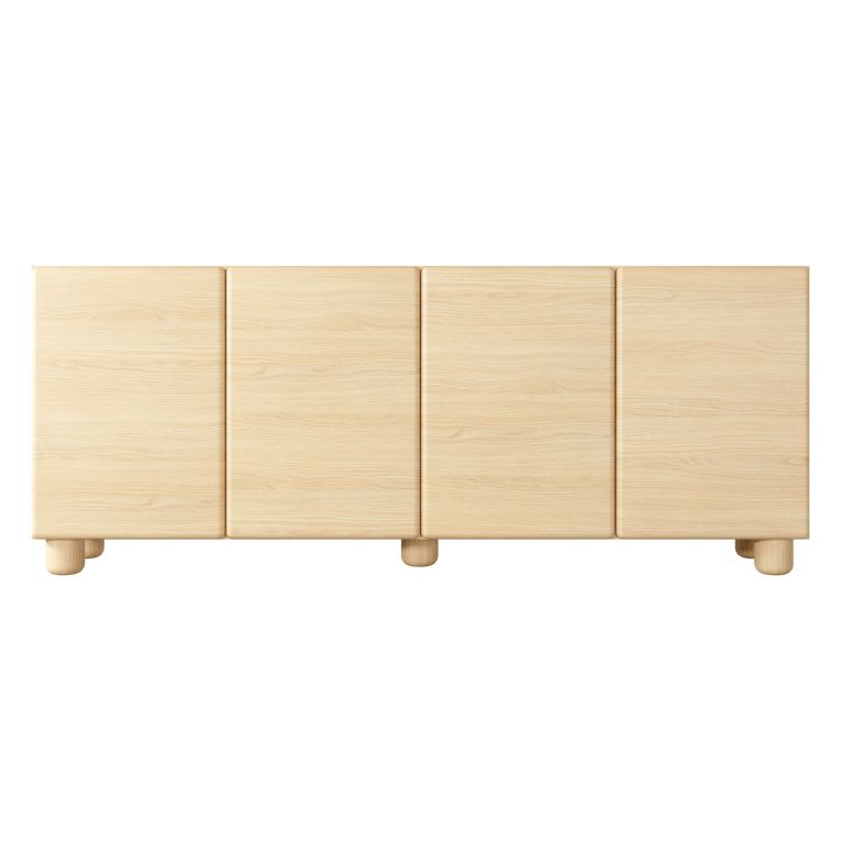 Credenza Marrone Rovere 4 Ripiani Apertura Battente 200x38x80h cm, 4 Ante - Hamomole