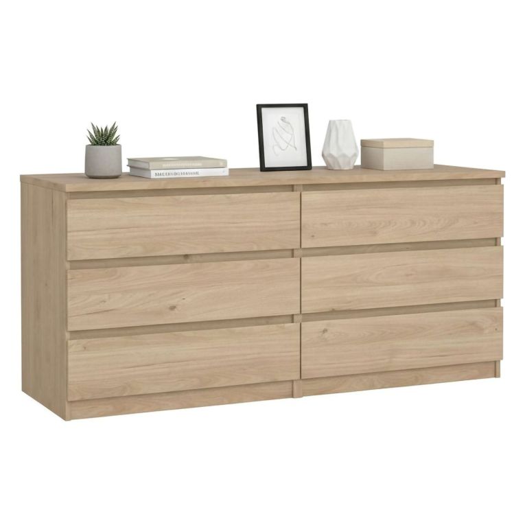 Credenza Marrone Rovere 6 Cassetti Apertura Scorrevole 154x50x68h cm, Chiusura Scorrevole - Joyce