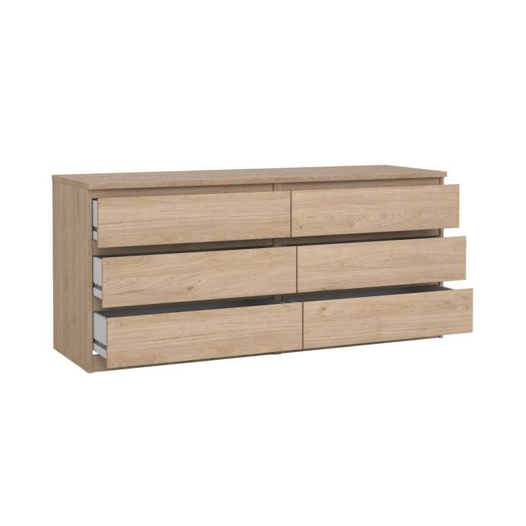 Credenza Marrone Rovere 6 Cassetti Apertura Scorrevole 154x50x68h cm, Chiusura Scorrevole - Joyce