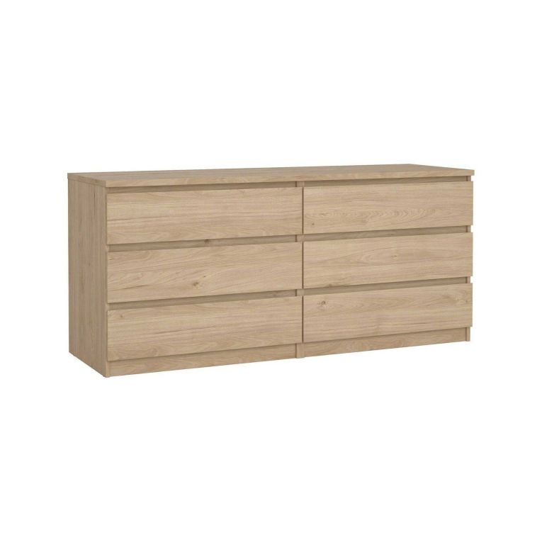 Credenza Marrone Rovere 6 Cassetti Apertura Scorrevole 154x50x68h cm, Chiusura Scorrevole - Joyce