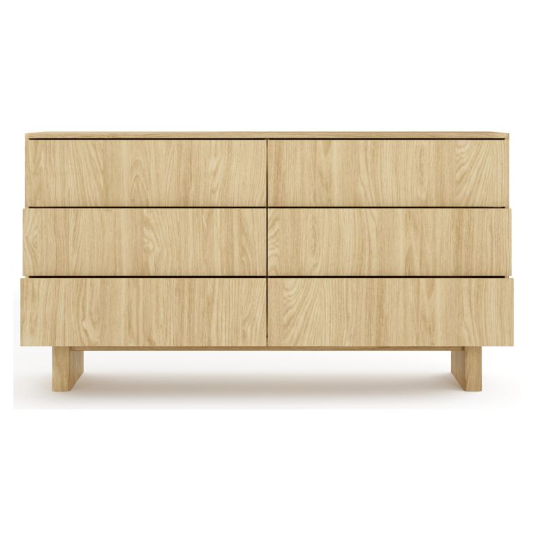Credenza Marrone Rovere 6 Cassetti un Ripiano 154x38x83h cm, Apertura Scorrevole - Hasimi