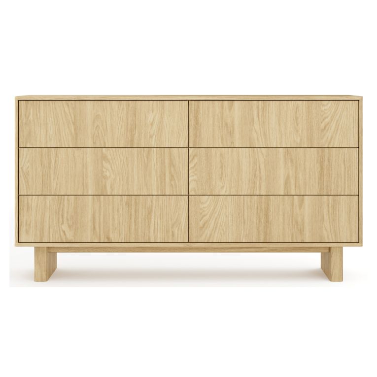Credenza Marrone Rovere 6 Cassetti un Ripiano 154x38x83h cm, Apertura Scorrevole - Hasimi