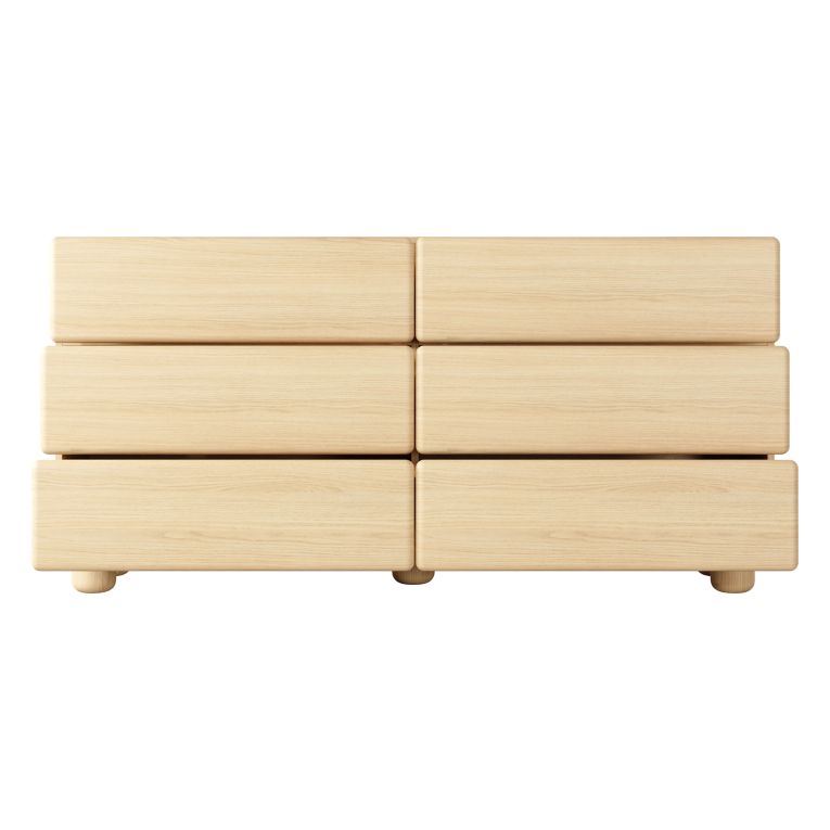 Credenza Marrone Rovere 6 Cassetti un Ripiano 160x38x80h cm, Apertura Scorrevole - Hana