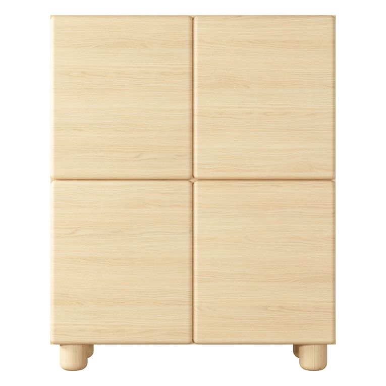 Credenza Marrone Rovere 6 Ripiani Apertura Battente 100x38x125h cm, 4 Ante - Hamola