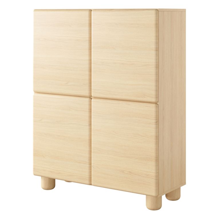 Credenza Marrone Rovere 6 Ripiani Apertura Battente 100x38x125h cm, 4 Ante - Hamola