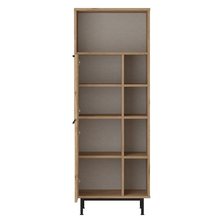 Credenza Marrone Rovere 7 Ripiani 2 Ante 160x36x45h cm, 9 Vani - Uta